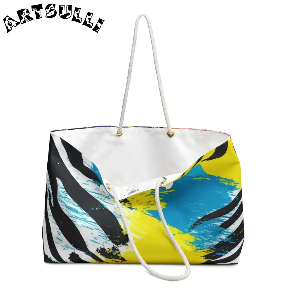 Abstract Zebra Print Oversized Weekender Tote, Artsulli - Art is Long, Life is Short, Bags, , , , , , , 
