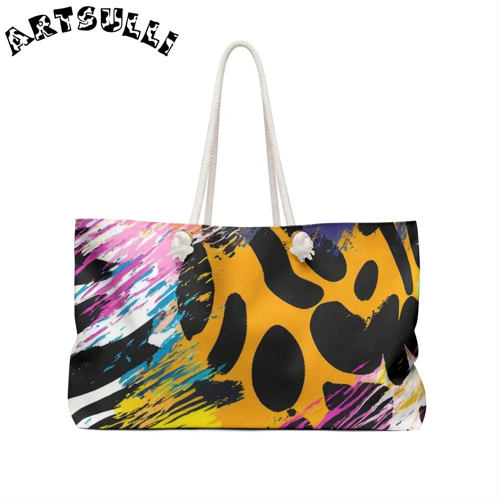 Abstract Zebra Print Oversized Weekender Tote, Artsulli - Art is Long, Life is Short, Bags, , , , , , , 