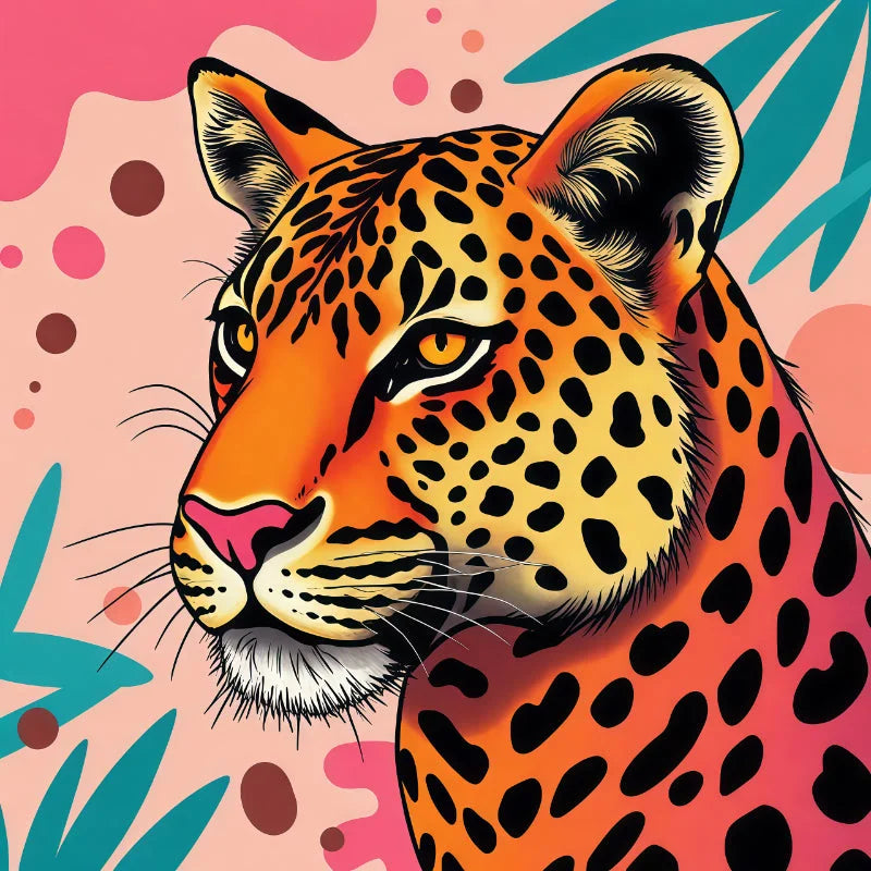Buy The Best stylized leopard head shoulder portrait By Artsulli x Color Printify - Aesthetic 90s Style Leopard Portrait - 2025