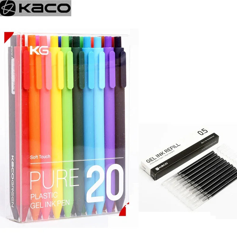 Buy The Best By Artsulli - Art is Long Life Short - KACO 20pc/lot Gel Pen 0.5mm Retro Candy Color Writing Tools with Colored Ink Hand
