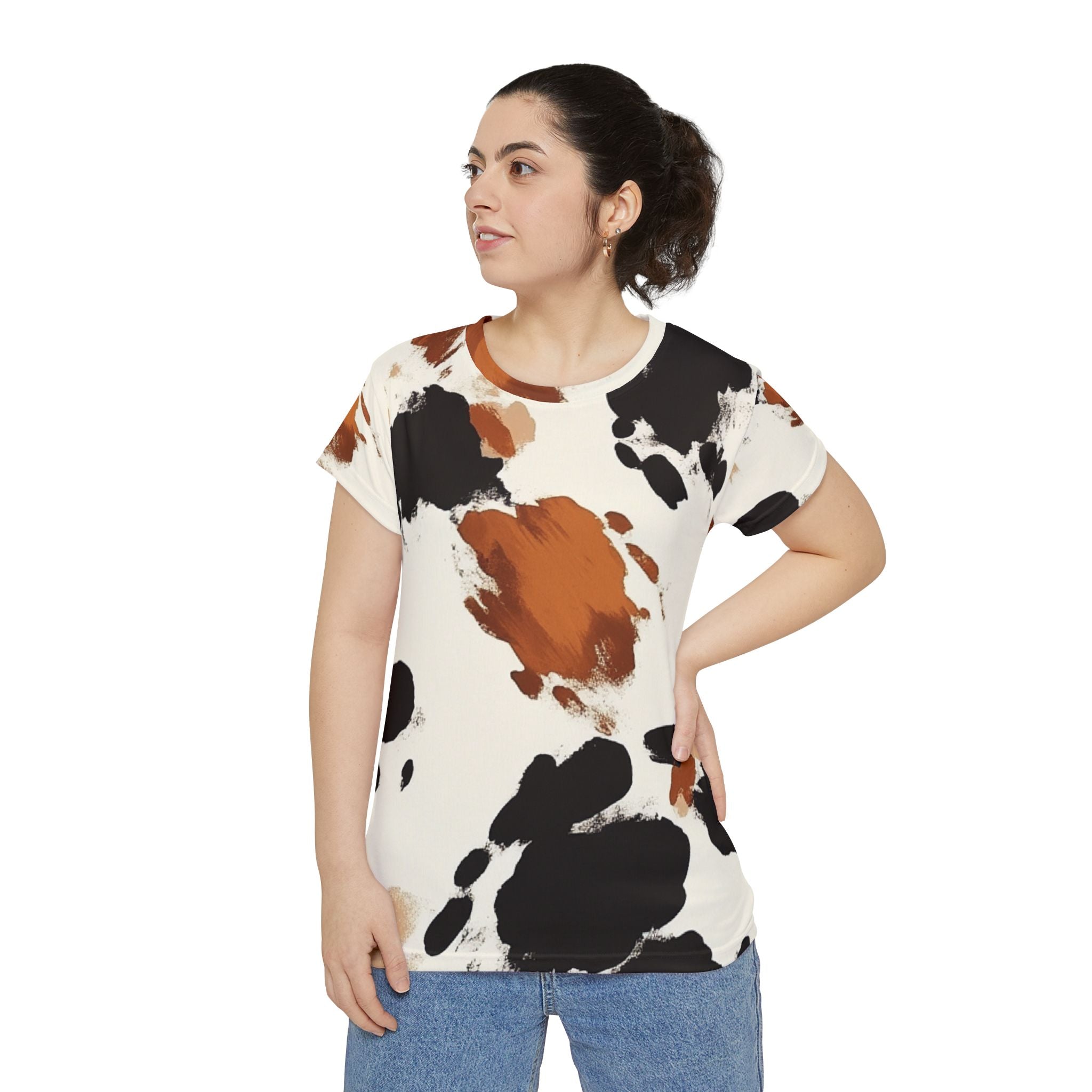 All Over Cow Print T-Shirt, Artsulli - Art is Long, Life is Short, All Over Prints, , , , , , , 
