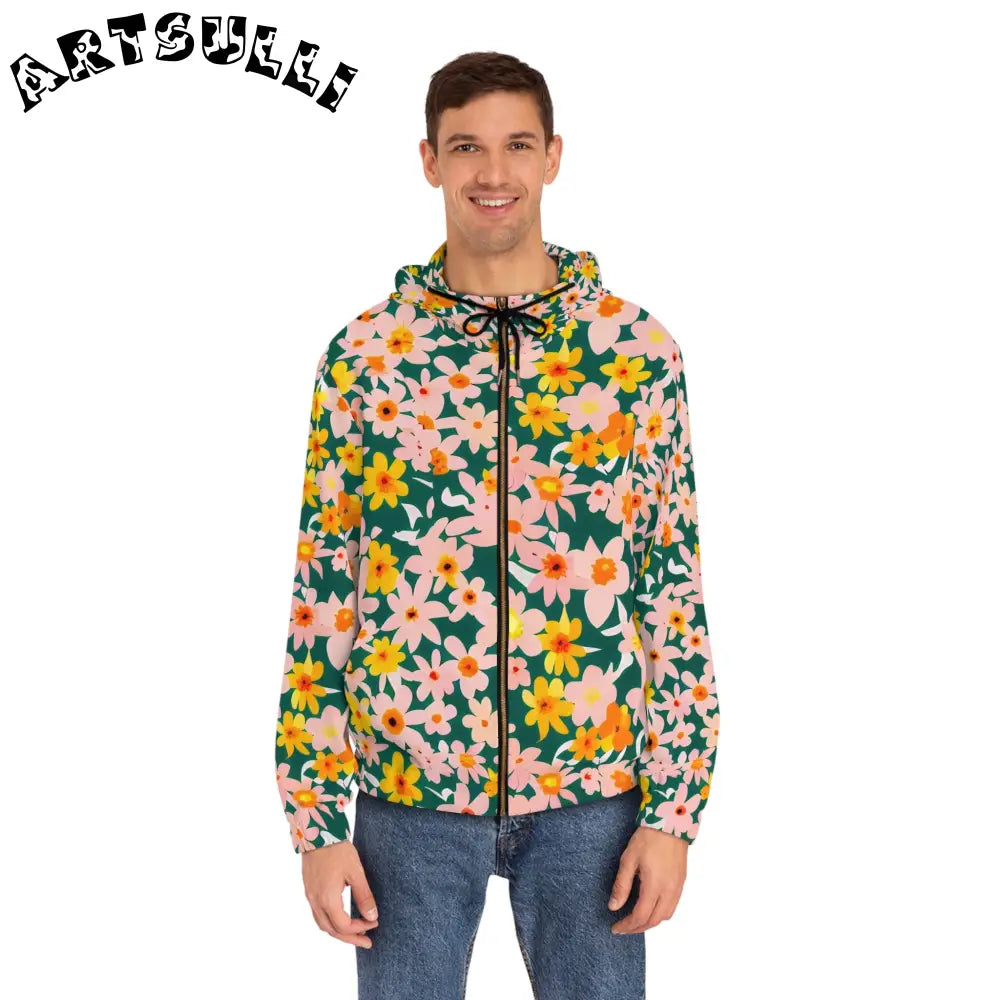 All Over Floral Zip Hoodie, Artsulli - Art is Long, Life is Short, All Over Prints, , , , , , , 