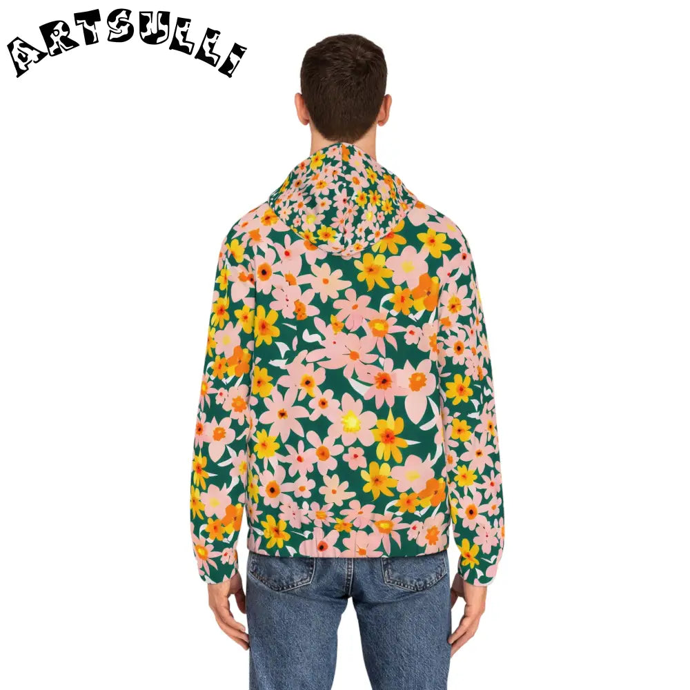 All Over Floral Zip Hoodie, Artsulli - Art is Long, Life is Short, All Over Prints, , , , , , , 
