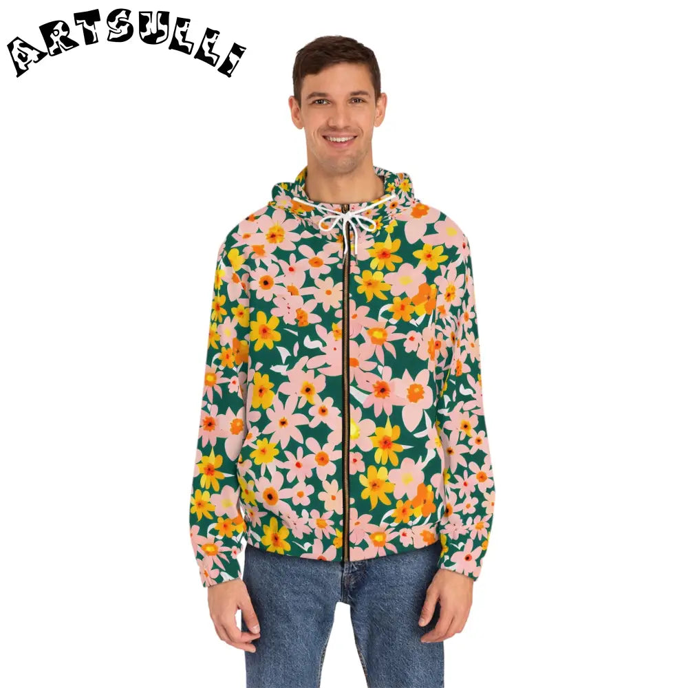 All Over Floral Zip Hoodie, Artsulli - Art is Long, Life is Short, All Over Prints, , , , , , , 