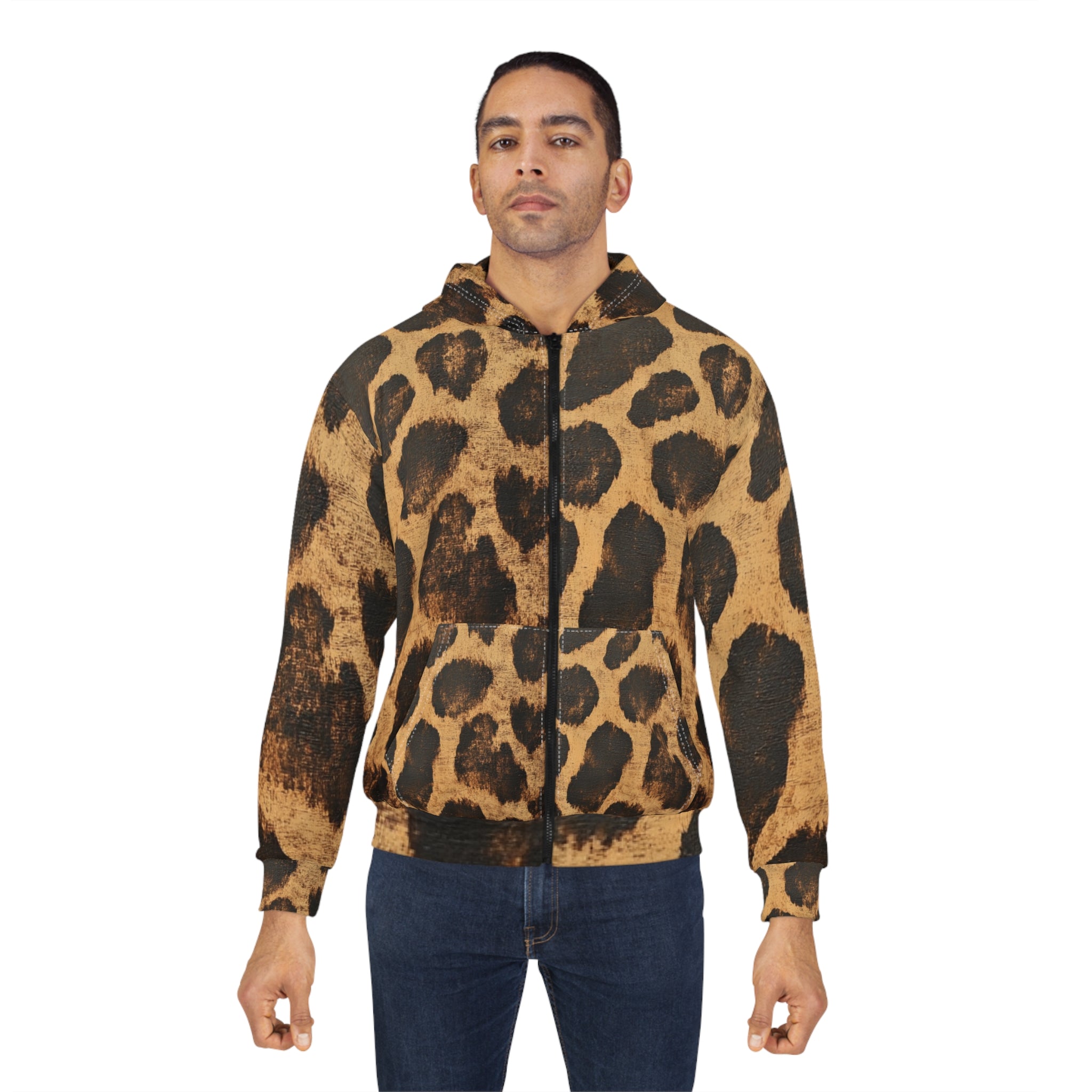 All Over Giraffe Print Zip Hoodie, Artsulli - Art is Long, Life is Short, All Over Prints, , , , , , , 