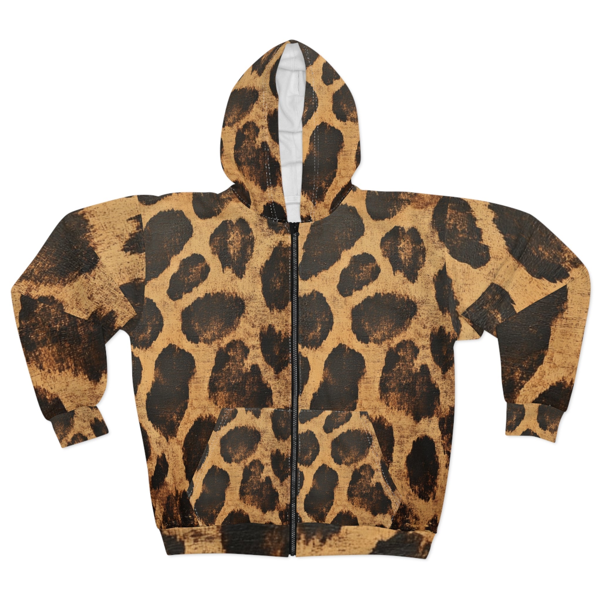 All Over Giraffe Print Zip Hoodie, Artsulli - Art is Long, Life is Short, All Over Prints, Size, XS, , , , , 26133268425947711168