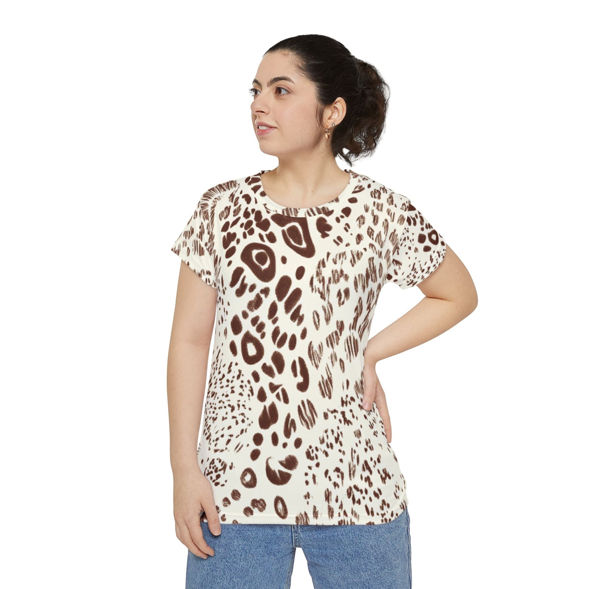 All Over Leopard Print T-Shirt, Artsulli - Art is Long, Life is Short, All Over Prints, , , , , , , 
