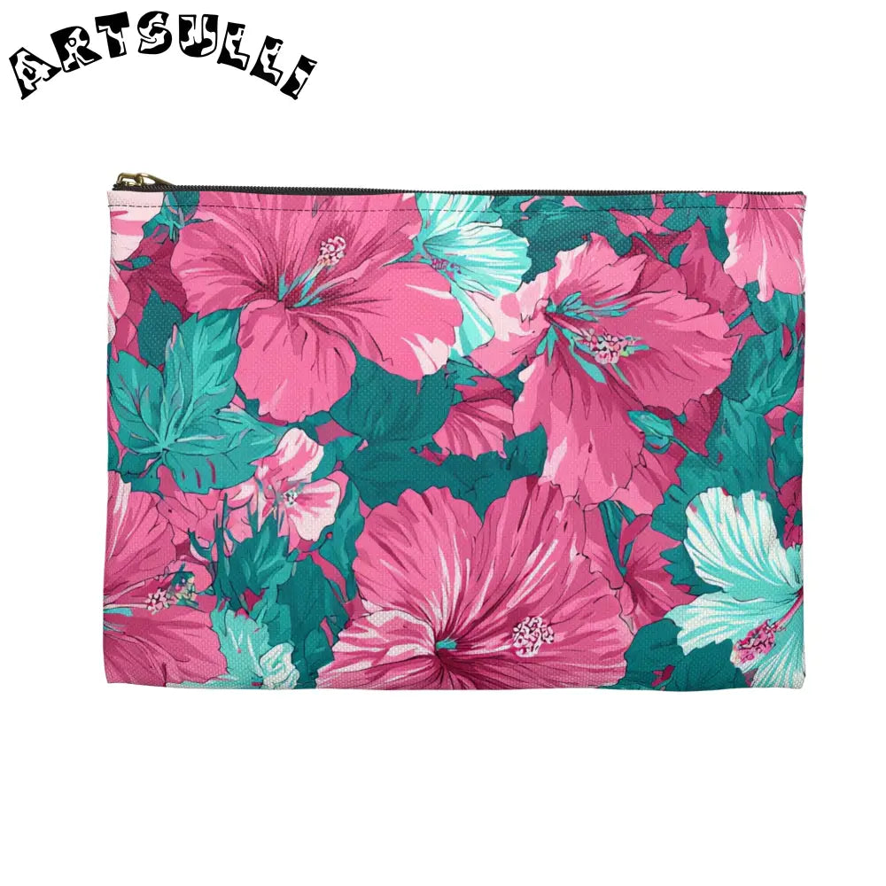 JAKKOUTTHEBXX Aloha II Hibiscus Accessory Flat Pouch 2025