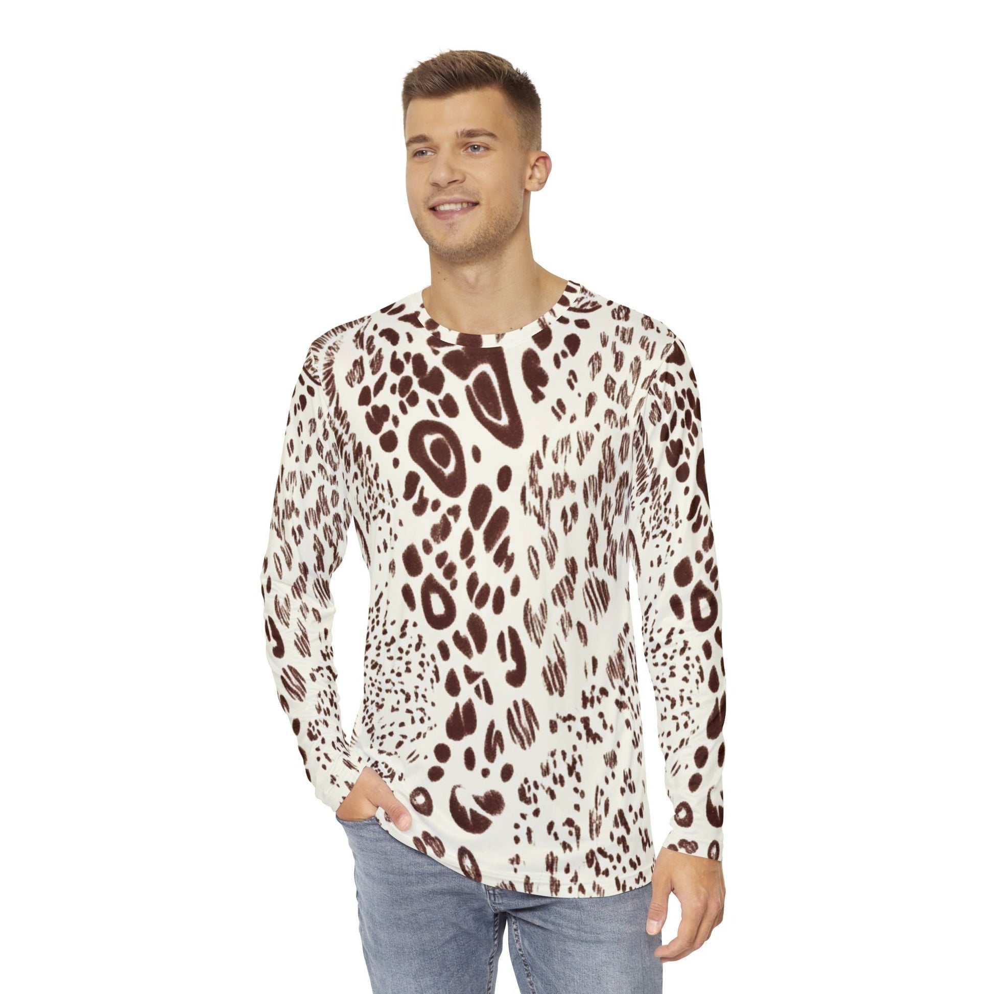 Animal Print Long Sleeve Crewneck, Artsulli - Art is Long, Life is Short, All Over Prints, , , , , , , 