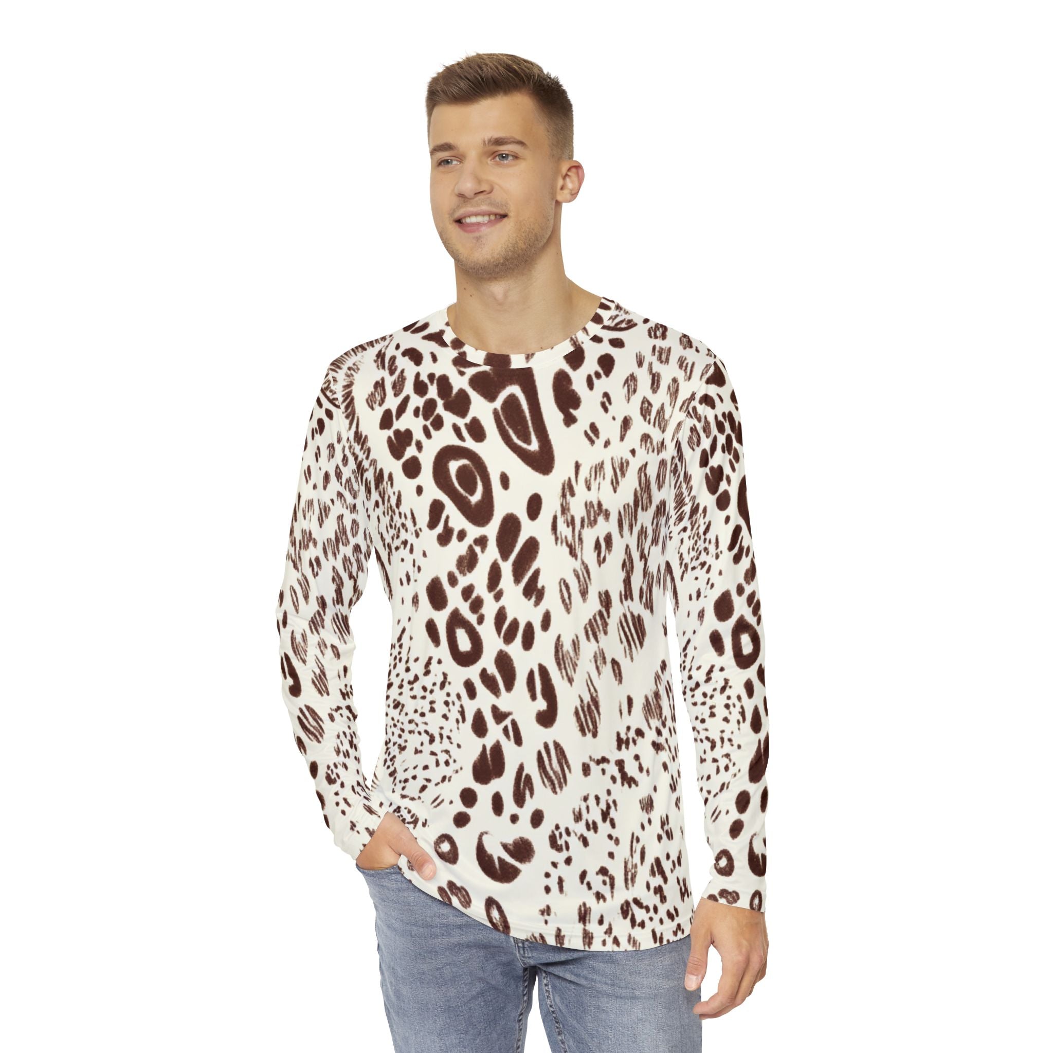 Animal Print Long Sleeve Crewneck, Artsulli - Art is Long, Life is Short, All Over Prints, , , , , , , 