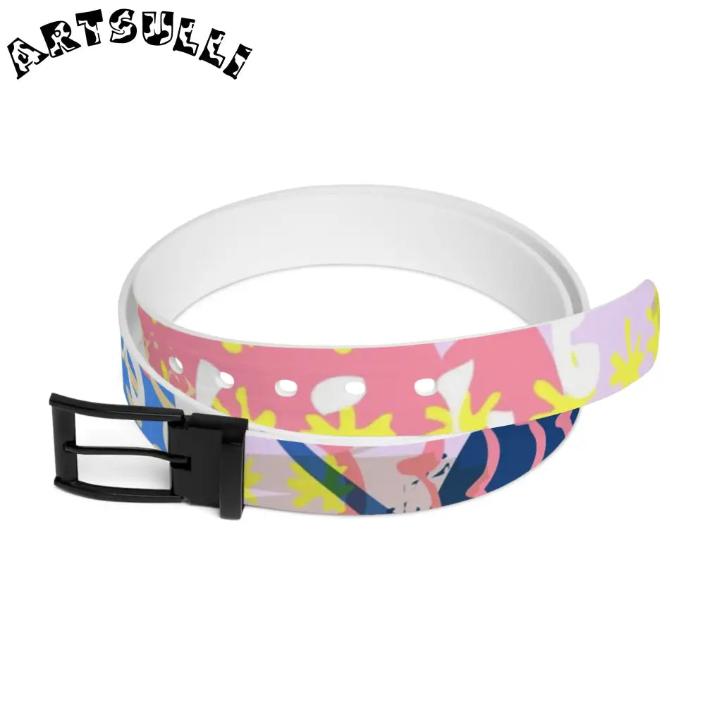 Art Printed Belt with a Fit Ensuring Bespoke Feel, Artsulli - Art is Long, Life is Short, Accessories, Material, Black Metal, Size, 50'', , , 10043136028862700594