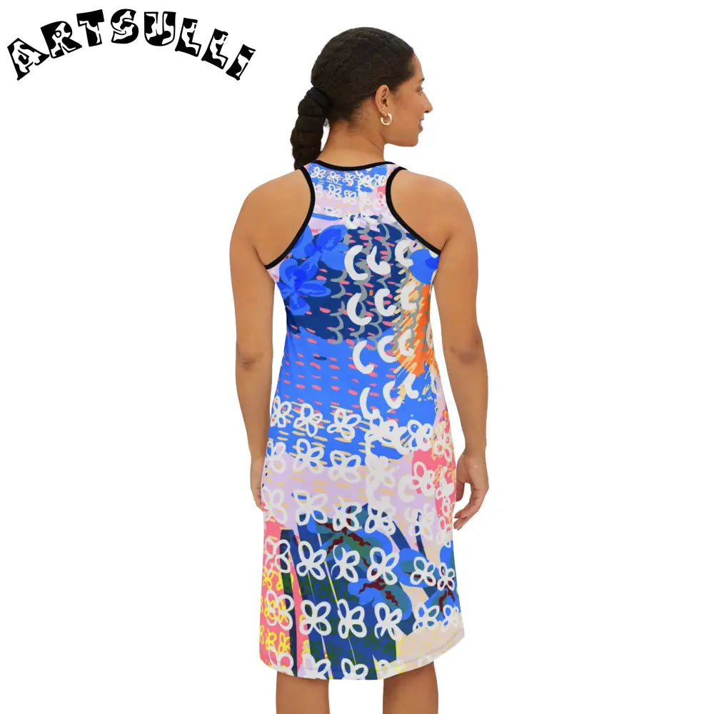 Art Printed Dress in Jersey-Knit Fabric Blend, Artsulli - Art is Long, Life is Short, Tank Top, , , , , , , 