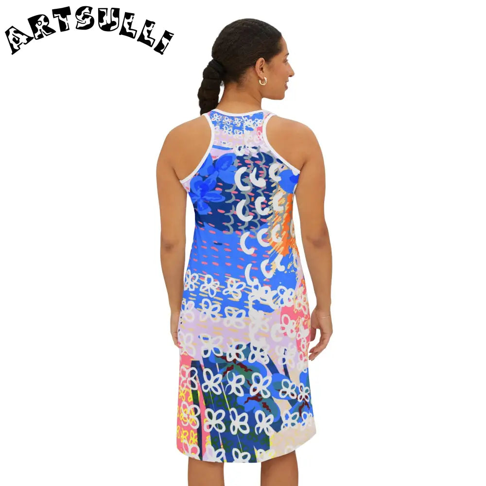 Art Printed Dress in Jersey-Knit Fabric Blend, Artsulli - Art is Long, Life is Short, Tank Top, , , , , , , 