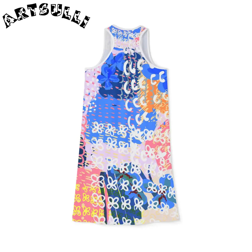 Art Printed Dress in Jersey-Knit Fabric Blend, Artsulli - Art is Long, Life is Short, Tank Top, , , , , , , 