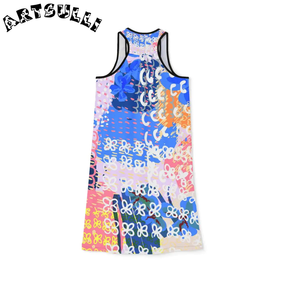 Art Printed Dress in Jersey-Knit Fabric Blend, Artsulli - Art is Long, Life is Short, Tank Top, , , , , , , 
