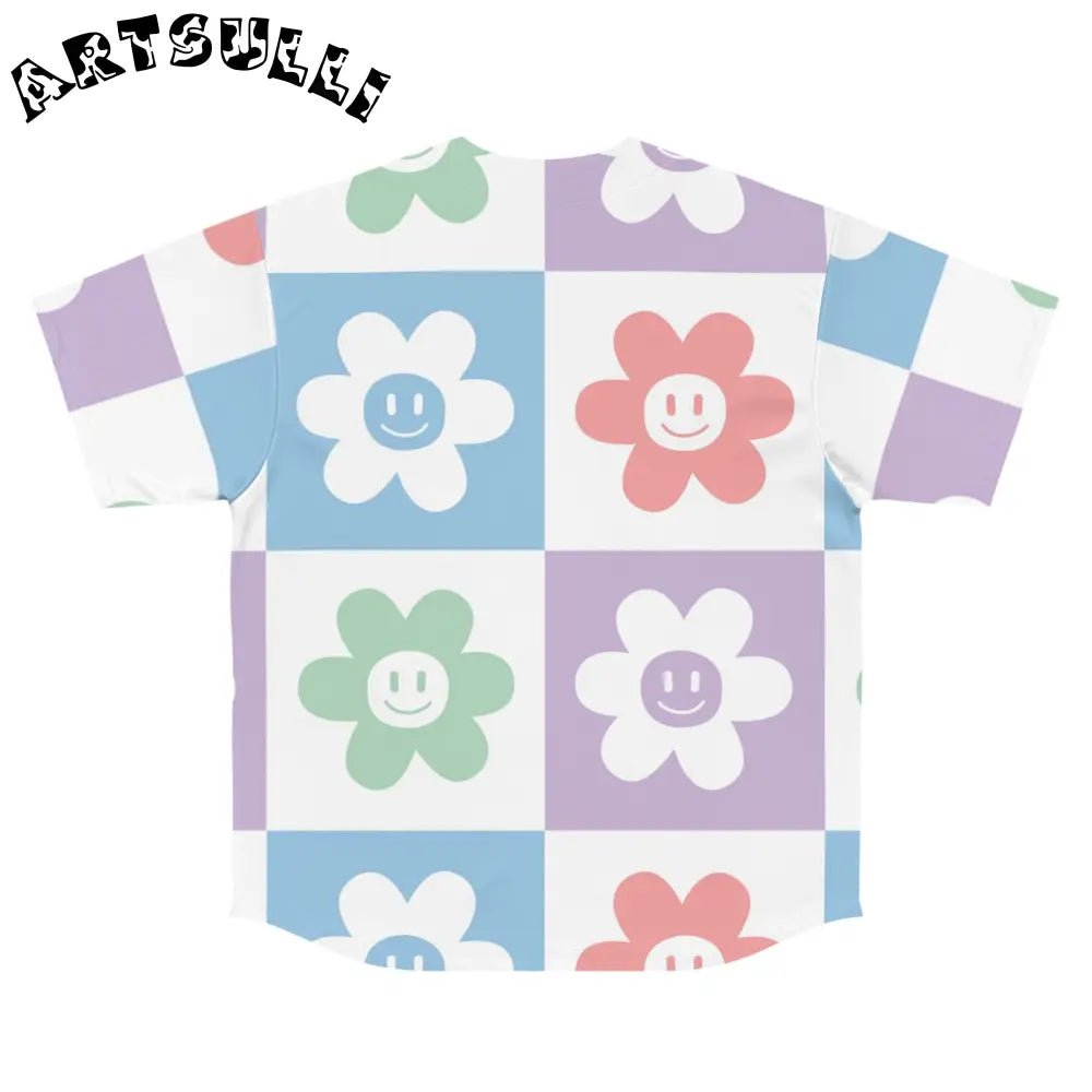 Art Printed Pastel Floral Baseball Tee, Artsulli - Art is Long, Life is Short, All Over Prints, , , , , , , 