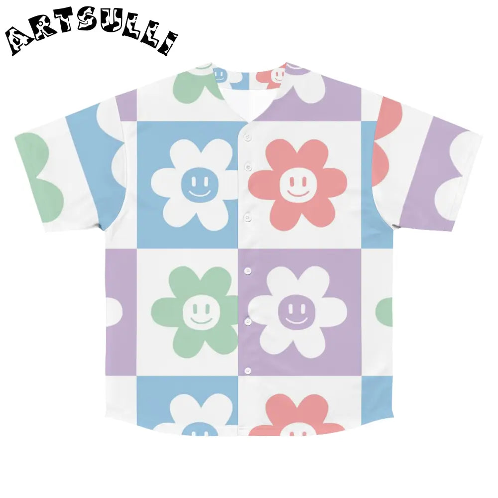 Art Printed Pastel Floral Baseball Tee, Artsulli - Art is Long, Life is Short, All Over Prints, Size, S, Color, Seam thread color automatically matched to design, , , 33879269245404840583