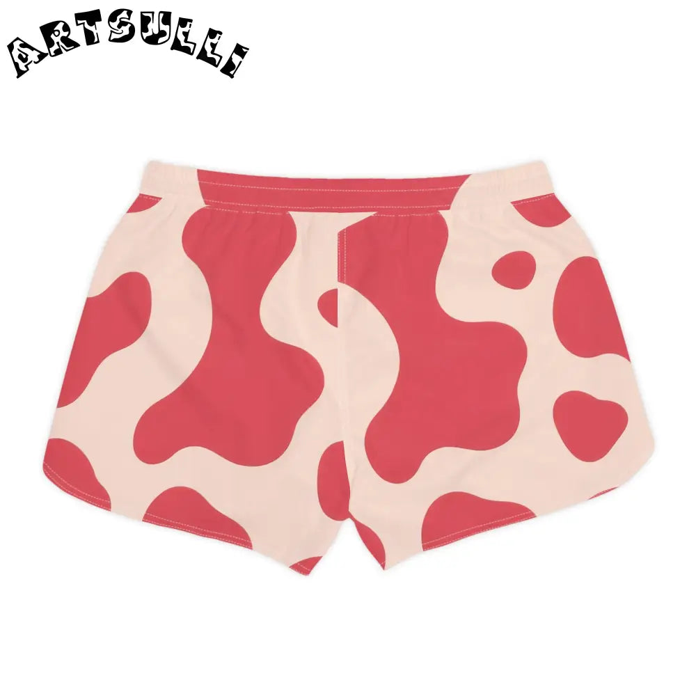 Art Printed Red Cow Athletic Shorts, Artsulli - Art is Long, Life is Short, All Over Prints, , , , , , , 
