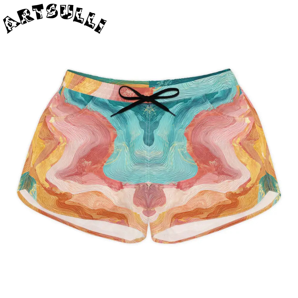 Art Printed Shorts with Black Drawstring Rope, Artsulli - Art is Long, Life is Short, All Over Prints, Size, S, Color, Black drawstring, , , 27335637645778459429