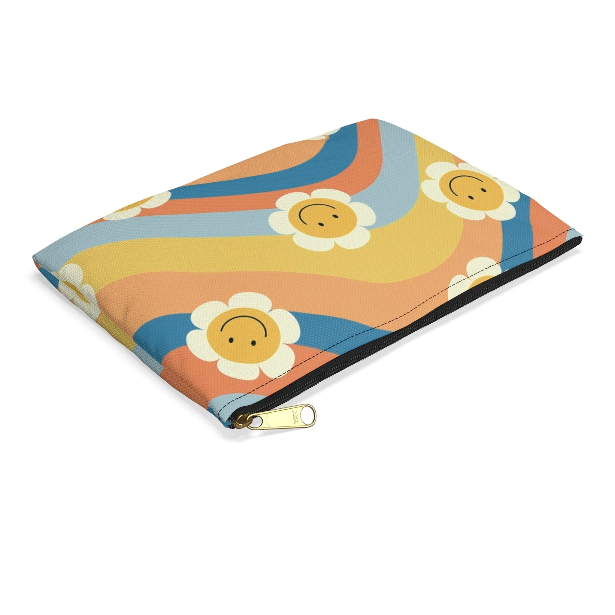 Art Printed Smiley Wave Flat Pouches, Artsulli - Art is Long, Life is Short, Bags, , , , , , , 