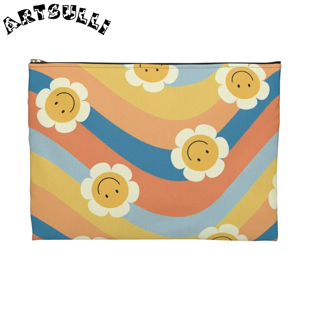 JAKKOUTTHEBXX Art Printed Smiley Wave Flat Pouches 2025