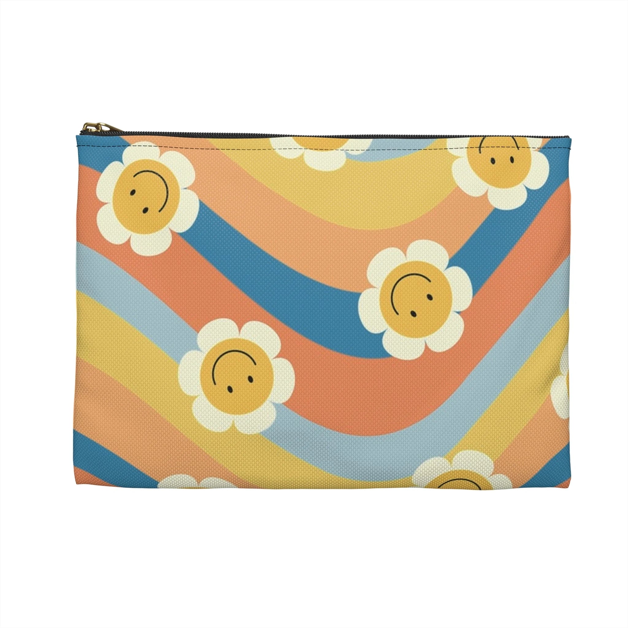 Art Printed Smiley Wave Flat Pouches, Artsulli - Art is Long, Life is Short, Bags, , , , , , , 