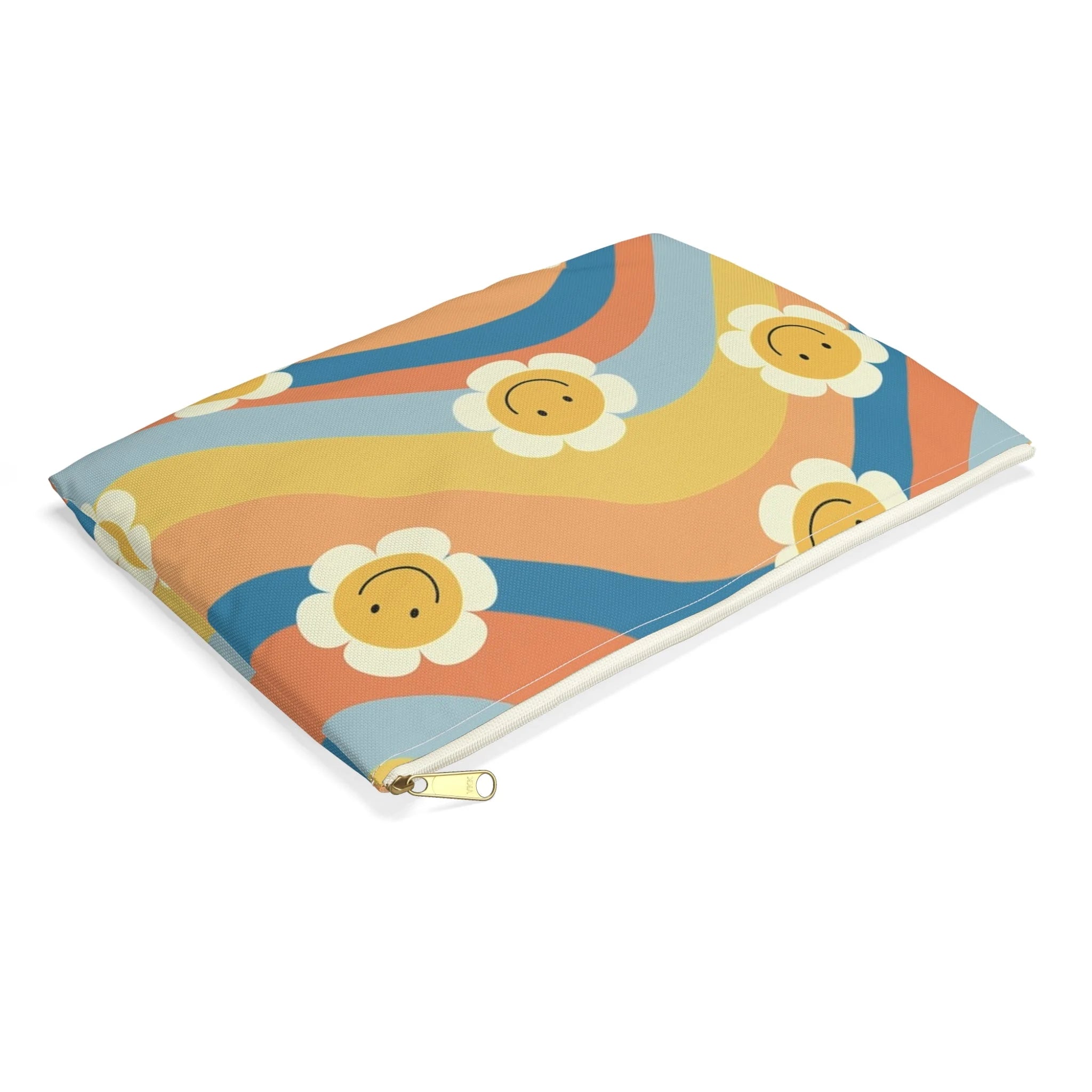 Art Printed Smiley Wave Flat Pouches, Artsulli - Art is Long, Life is Short, Bags, , , , , , , 