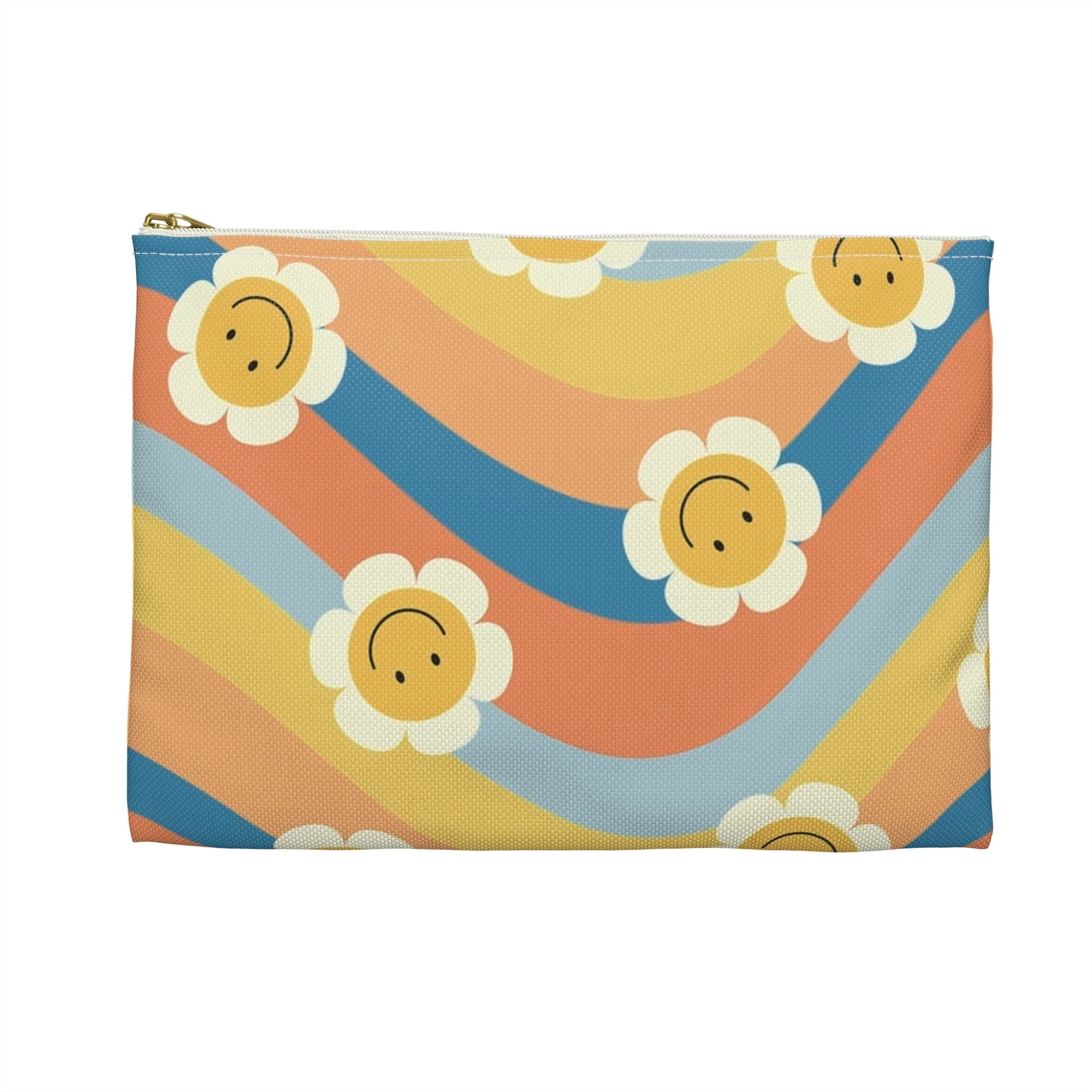 Art Printed Smiley Wave Flat Pouches, Artsulli - Art is Long, Life is Short, Bags, , , , , , , 