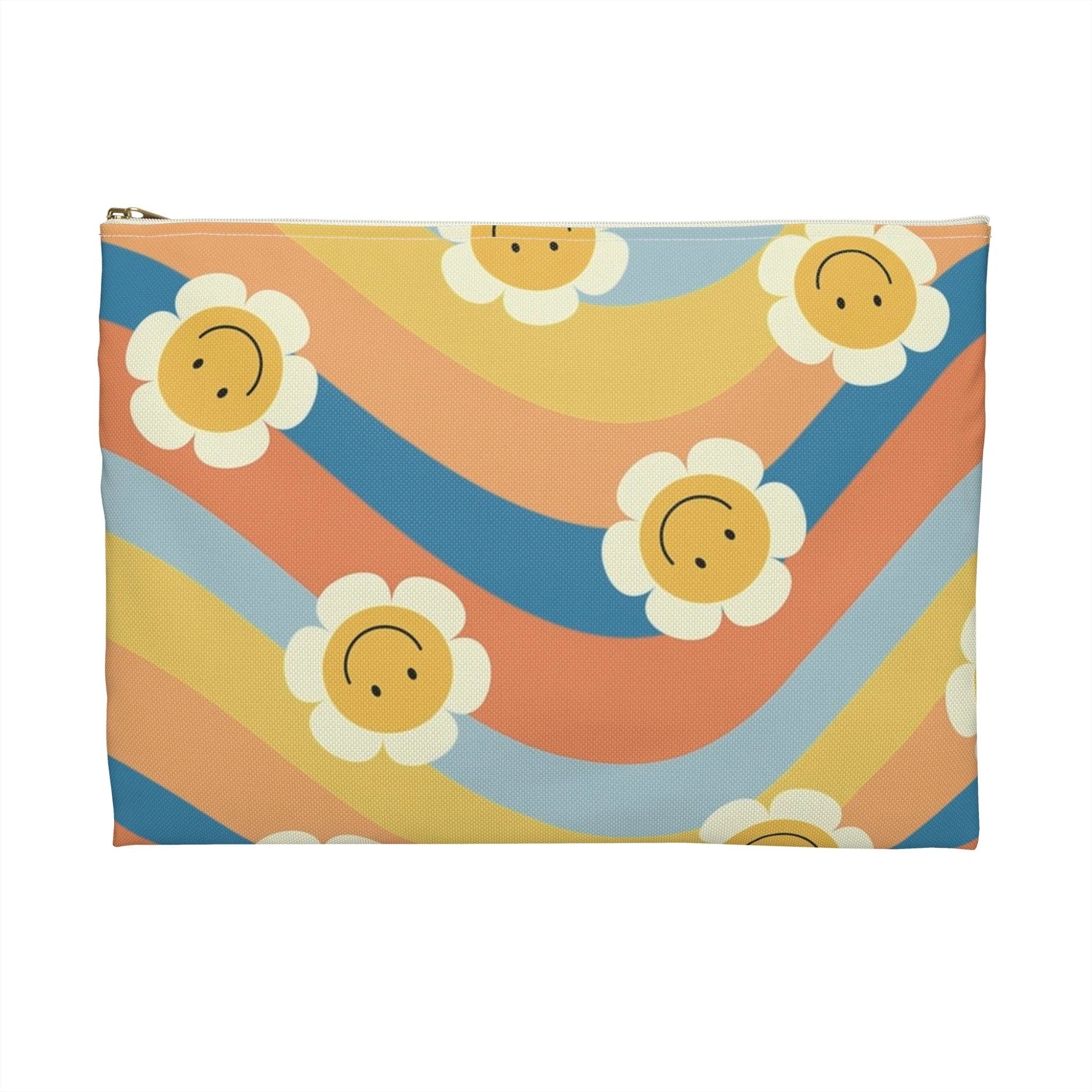 Art Printed Smiley Wave Flat Pouches, Artsulli - Art is Long, Life is Short, Bags, , , , , , , 