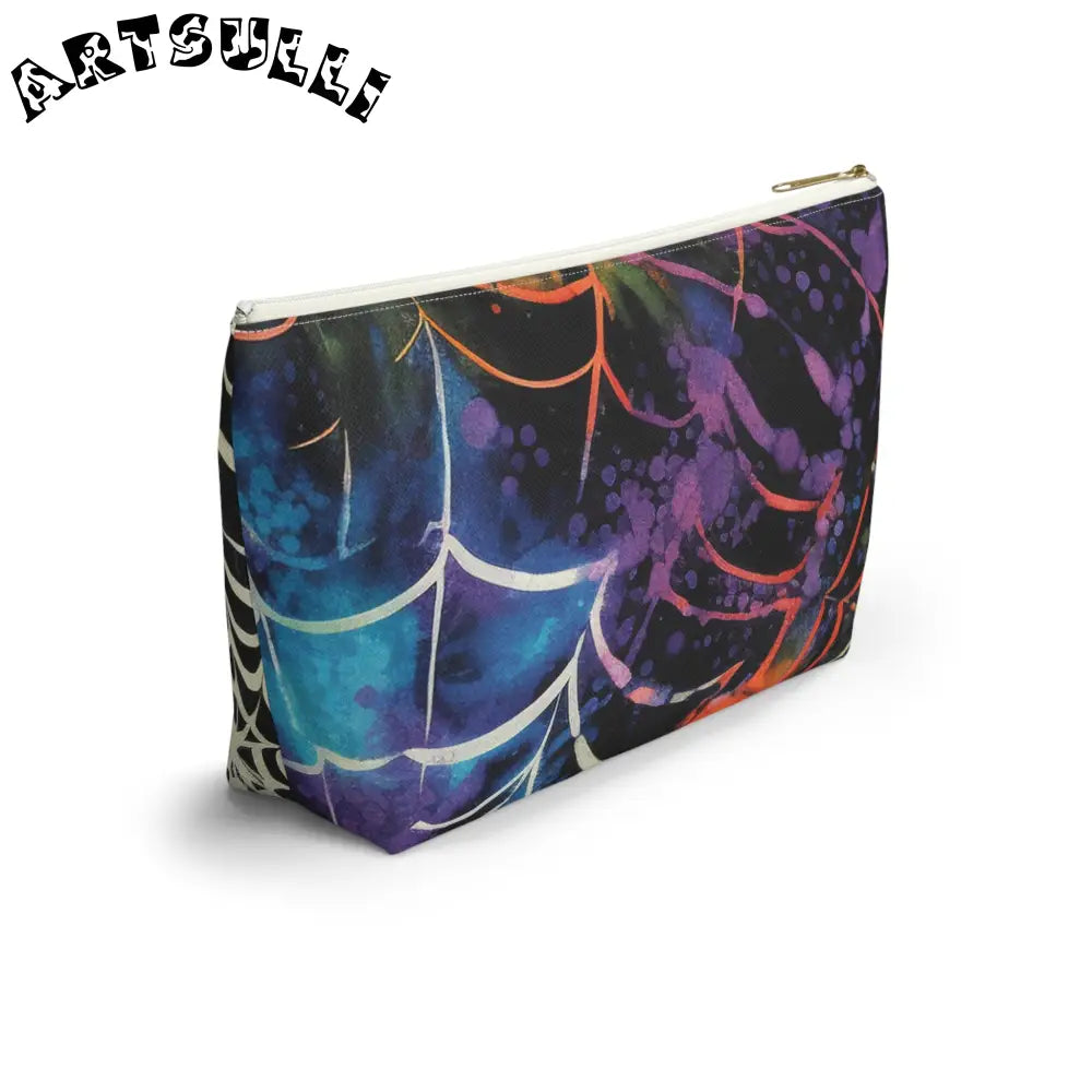 Art Printed Spider Web T-bottom Pouch, Artsulli - Art is Long, Life is Short, Bags, , , , , , , 