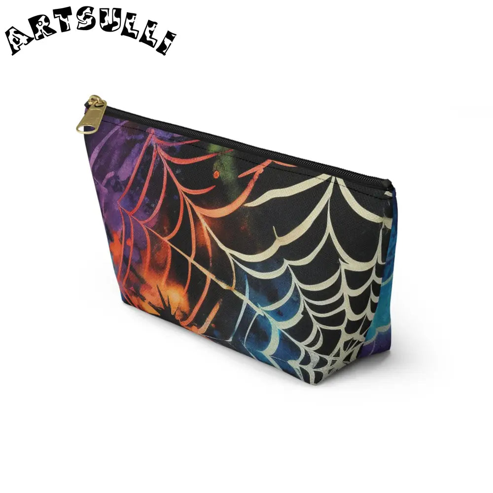 Art Printed Spider Web T-bottom Pouch, Artsulli - Art is Long, Life is Short, Bags, , , , , , , 
