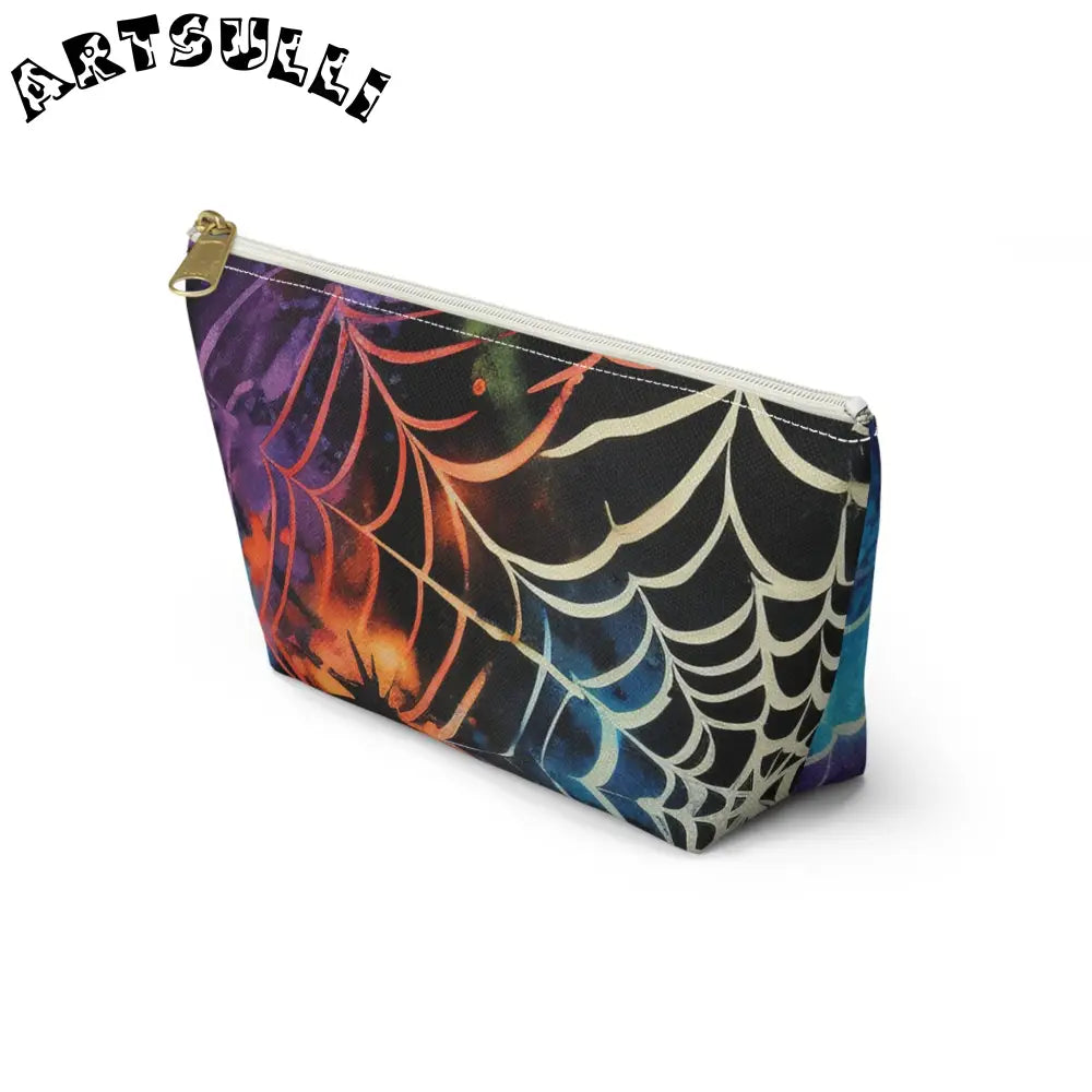 Art Printed Spider Web T-bottom Pouch, Artsulli - Art is Long, Life is Short, Bags, , , , , , , 