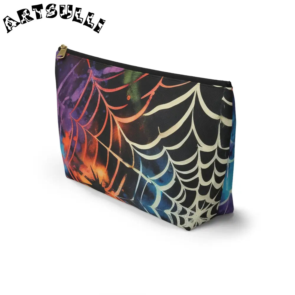 Art Printed Spider Web T-bottom Pouch, Artsulli - Art is Long, Life is Short, Bags, , , , , , , 