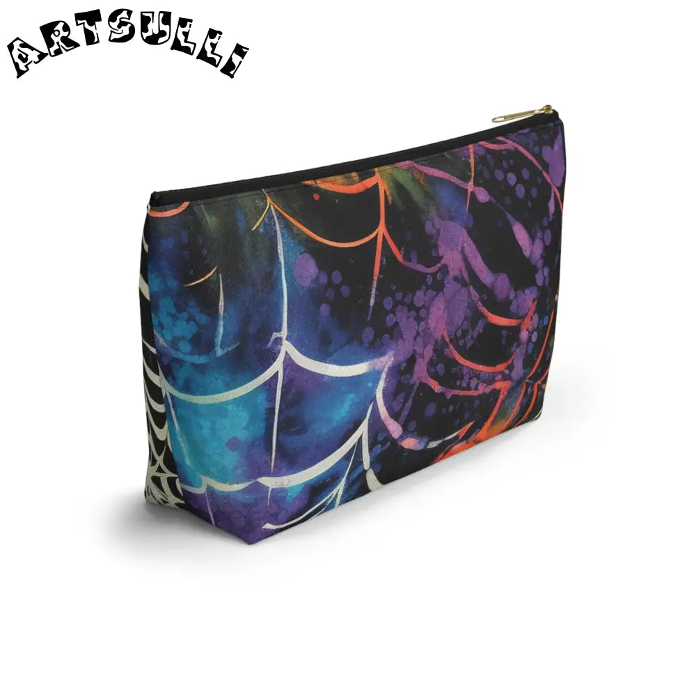 Art Printed Spider Web T-bottom Pouch, Artsulli - Art is Long, Life is Short, Bags, , , , , , , 