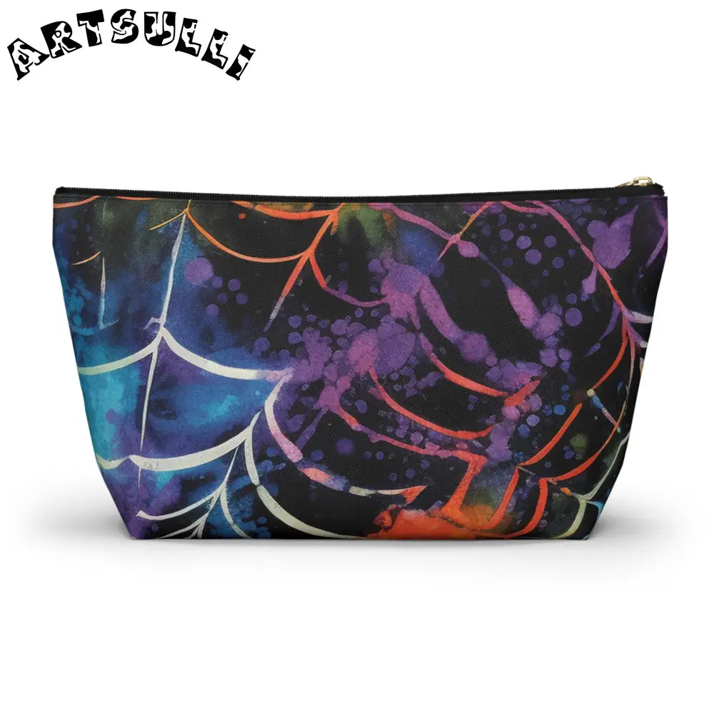 Art Printed Spider Web T-bottom Pouch, Artsulli - Art is Long, Life is Short, Bags, , , , , , , 