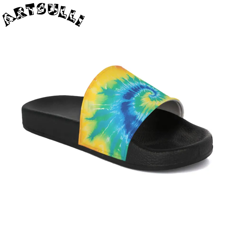 JAKKOUTTHEBXX Art Printed Tie Dye Mens Slide Sandals 2025