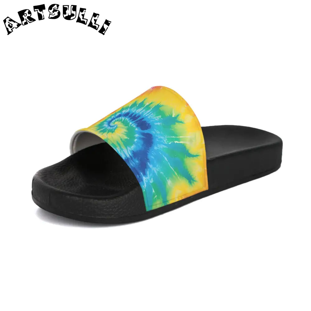 JAKKOUTTHEBXX Art Printed Tie Dye Mens Slide Sandals 2025
