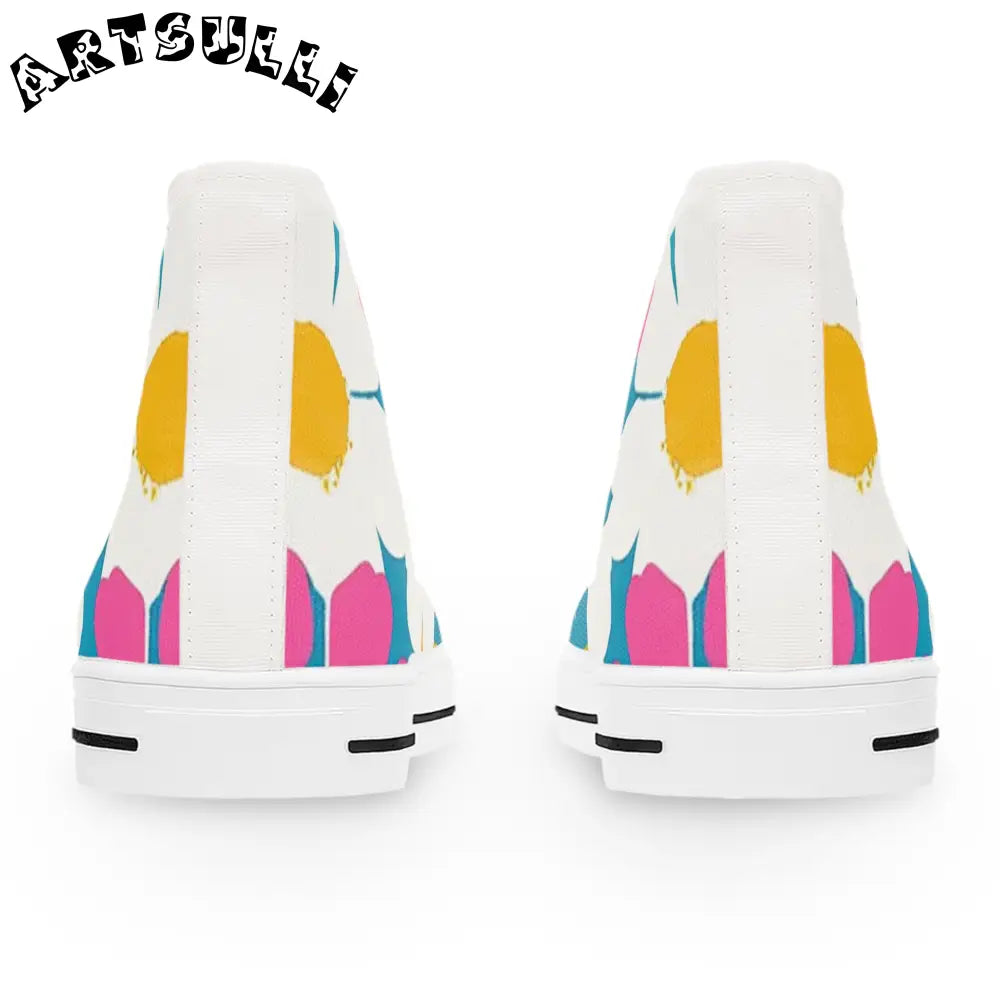 Art Printed Women’s High Top Floral Canvas Sneakers, Artsulli - Art is Long, Life is Short, Shoes, , , , , , , 