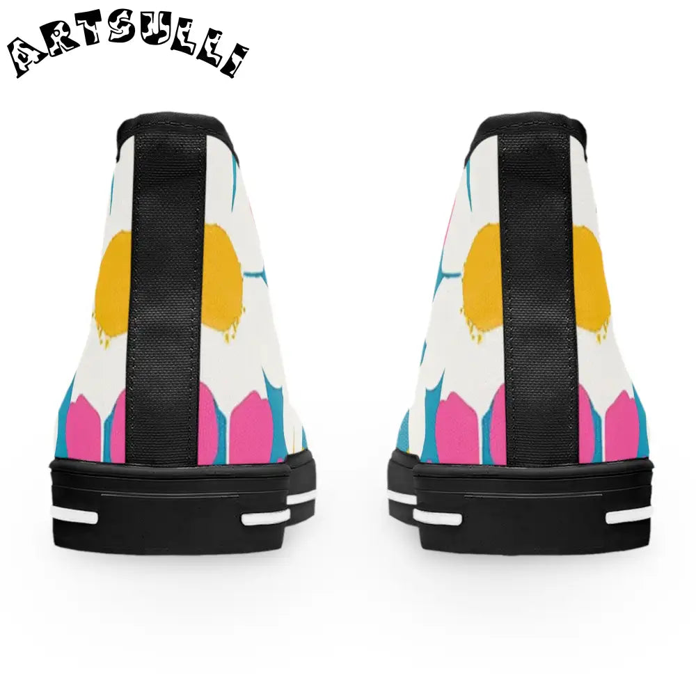Art Printed Women’s High Top Floral Canvas Sneakers, Artsulli - Art is Long, Life is Short, Shoes, , , , , , , 