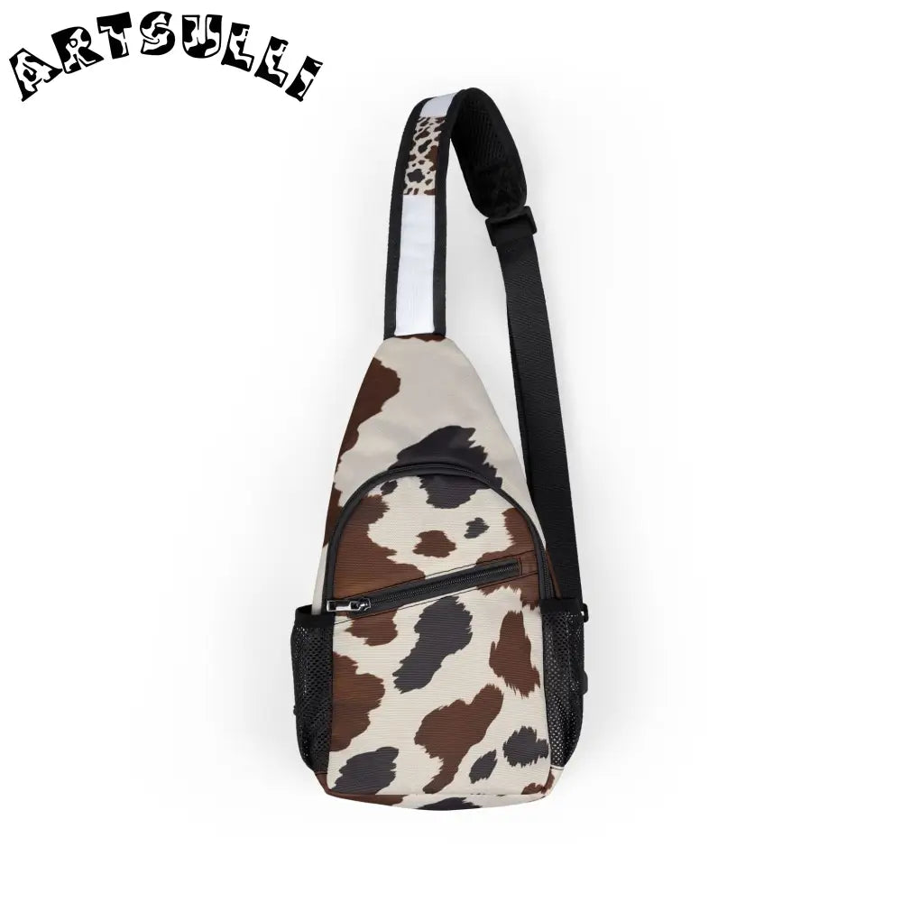Artisanal Hide Map Chest Bag (AOP), Artsulli - Art is Long, Life is Short, Bags, Size, One size, , , , , 17118080775740133553
