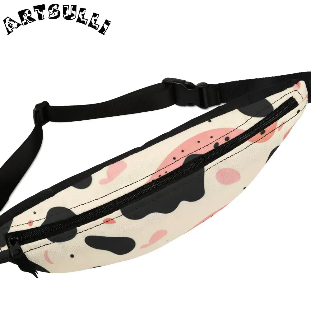 JAKKOUTTHEBXX Artistic Cow Print Lightweight Bag with Adjustable Strap 2025