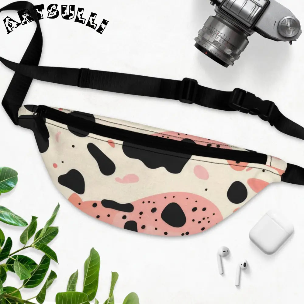 JAKKOUTTHEBXX Artistic Cow Print Lightweight Bag with Adjustable Strap 2025