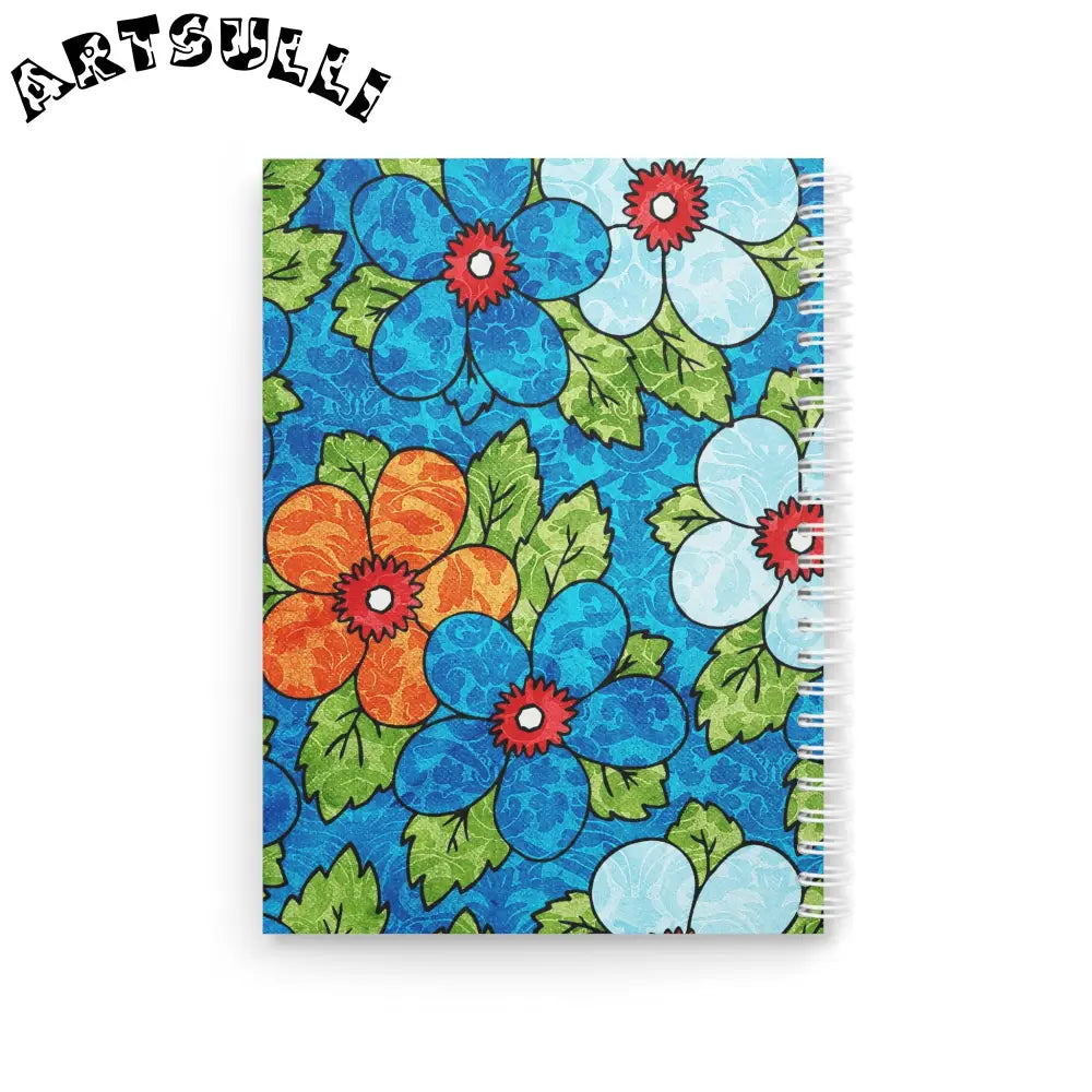 JAKKOUTTHEBXX Artistic Floral Wide-Ruled Spiral Notebook 2025