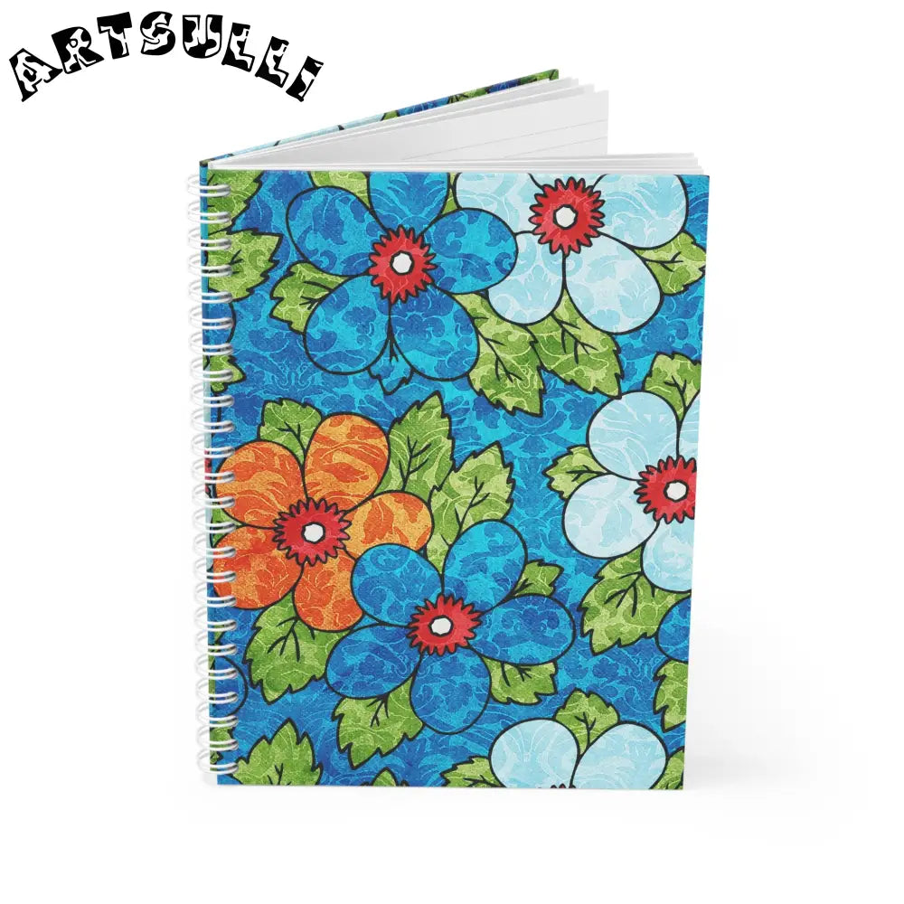 JAKKOUTTHEBXX Artistic Floral Wide-Ruled Spiral Notebook 2025