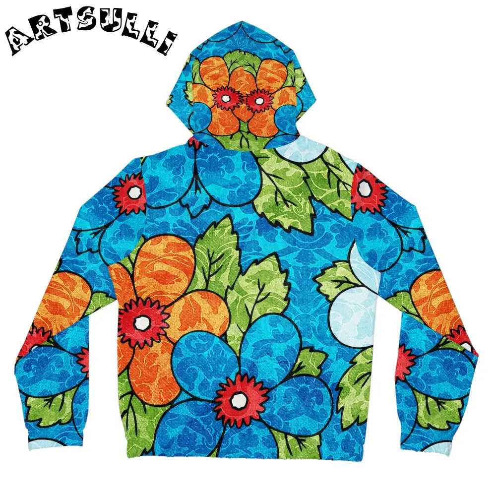 Artistic Floral Women's Zip Hoodie, Artsulli - Art is Long, Life is Short, All Over Prints, , , , , , , 