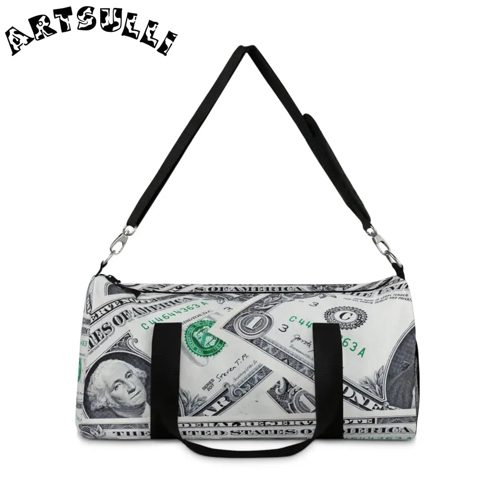 Artistic Money Collage Duffel Bag, Artsulli - Art is Long, Life is Short, Bags, , , , , , , 