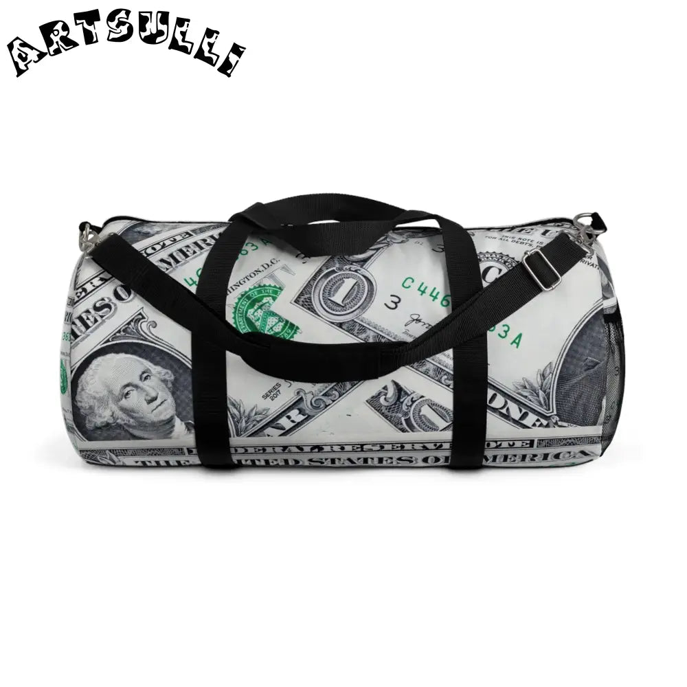 JAKKOUTTHEBXX Artistic Money Collage Duffel Bag 2025
