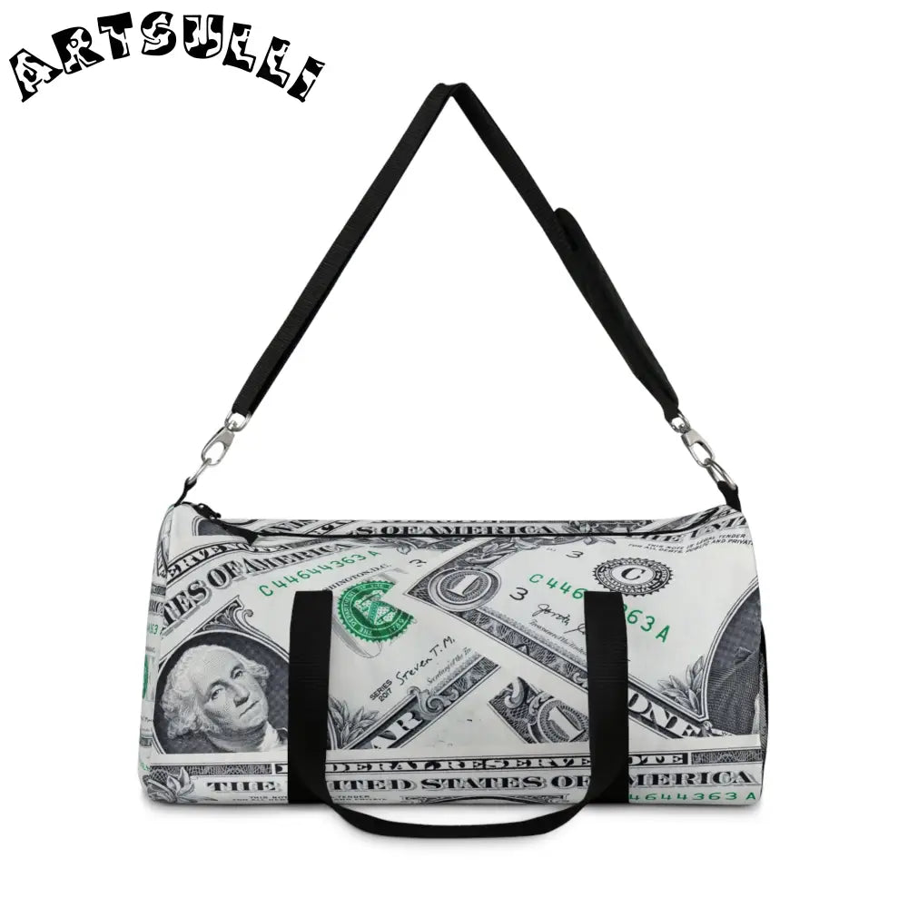 Artistic Money Collage Duffel Bag, Artsulli - Art is Long, Life is Short, Bags, , , , , , , 
