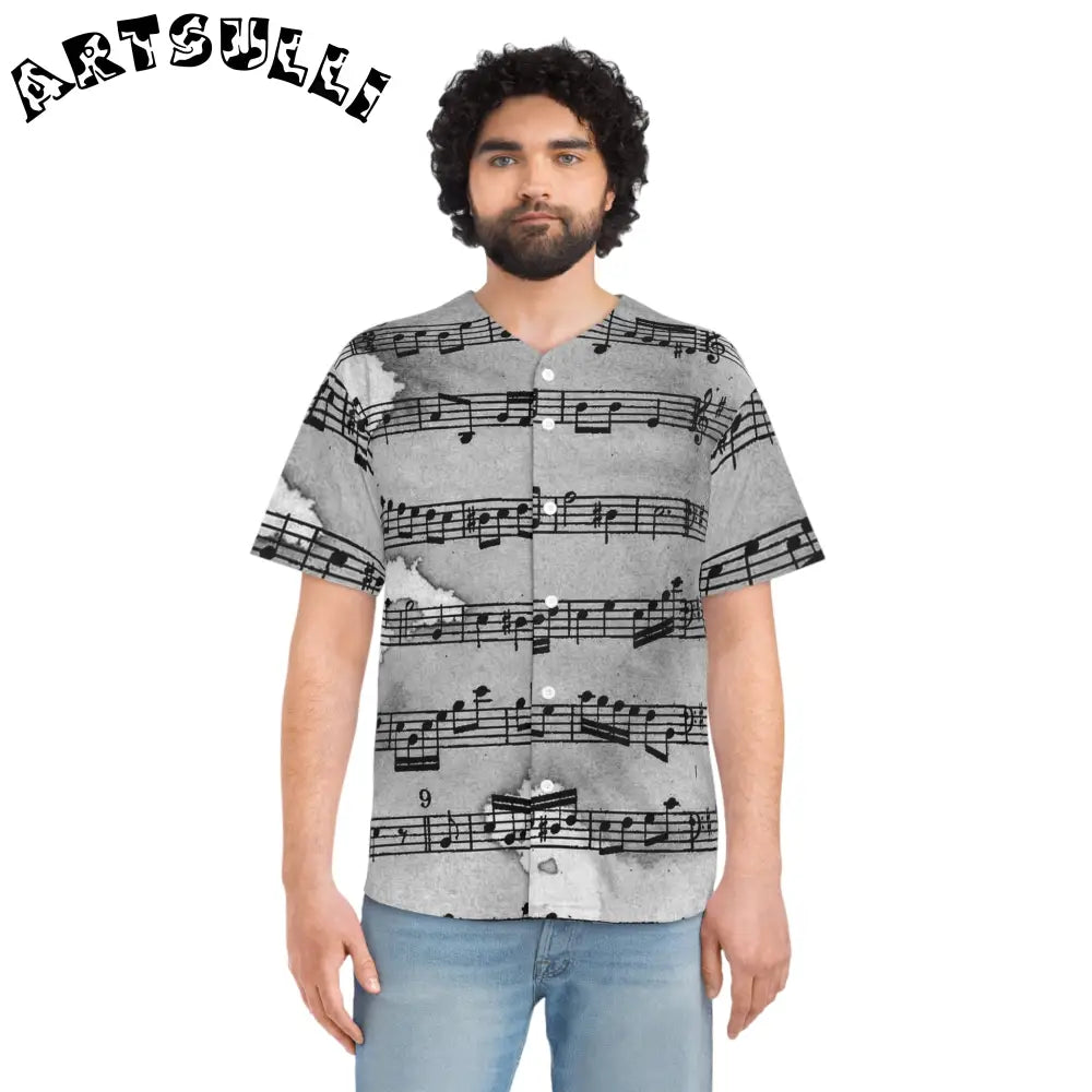 Artistic Music Sheet Baseball Jersey, Artsulli - Art is Long, Life is Short, All Over Prints, , , , , , , 
