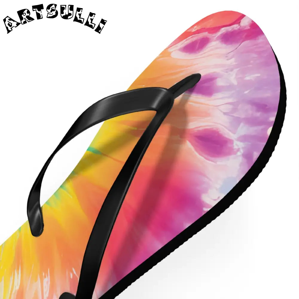 Artistic Summer Tie-Dye Flip Flops, Artsulli - Art is Long, Life is Short, Shoes, , , , , , , 